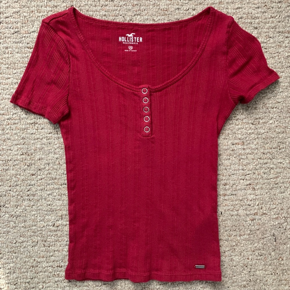 Hollister Henley Short-Sleeved Top